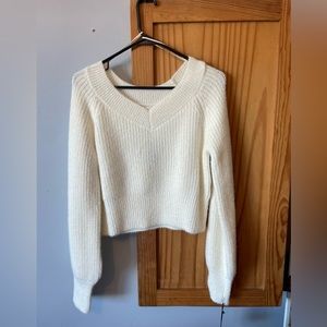 White cropped sweater